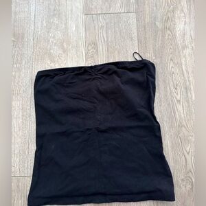 Strapless Black Cotton Top